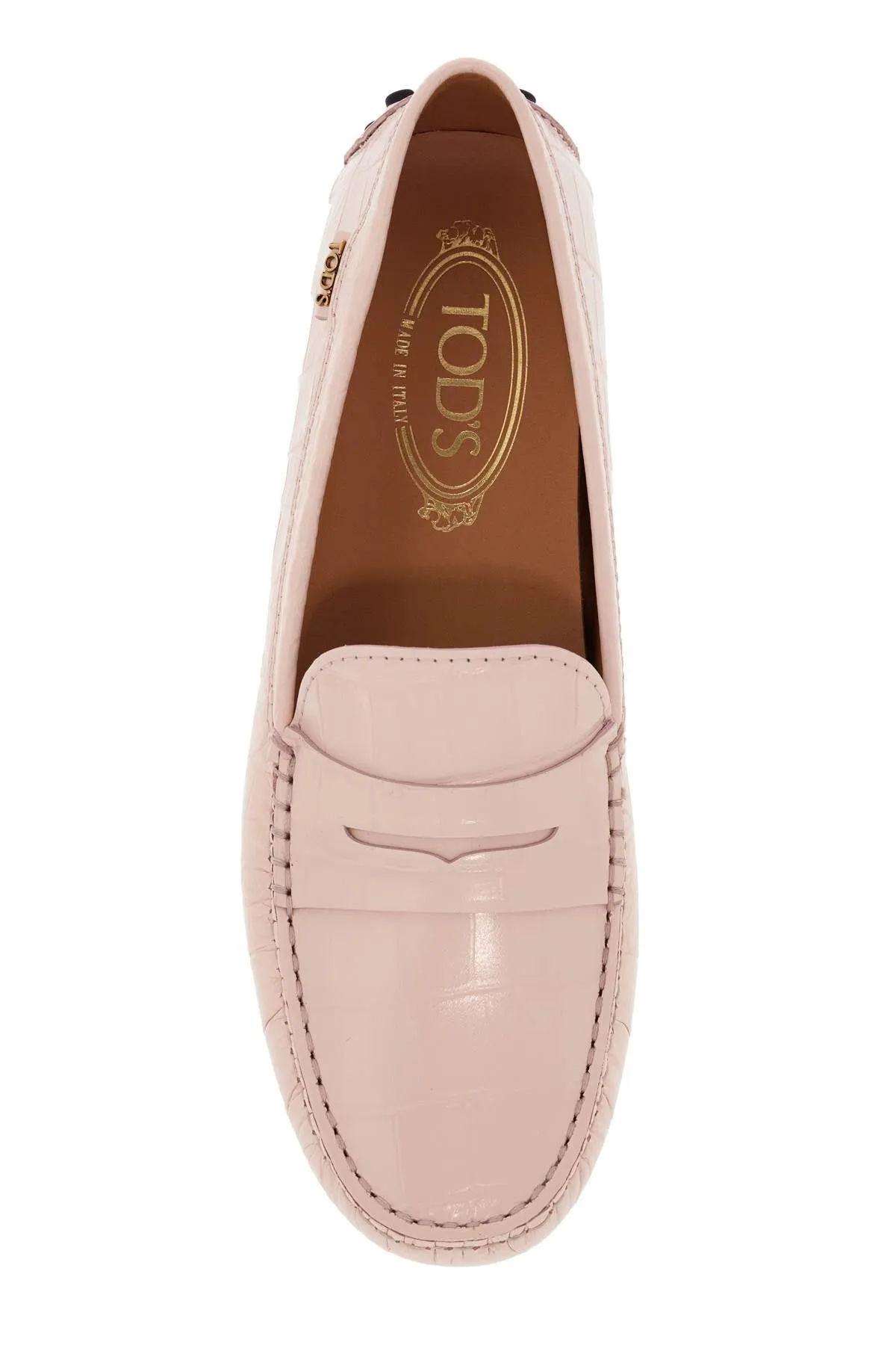 Tod's Crocodile Print Leather Driving Moccas
