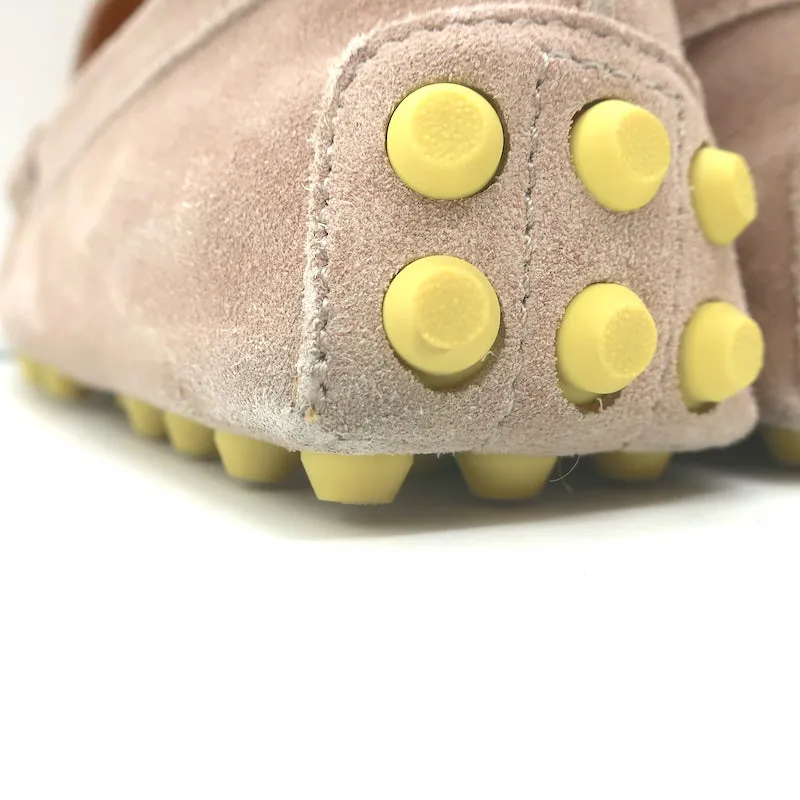 Tod's Gommino Bubble Penny Loafers Beige Suede Size 38 Flat Driving Shoes