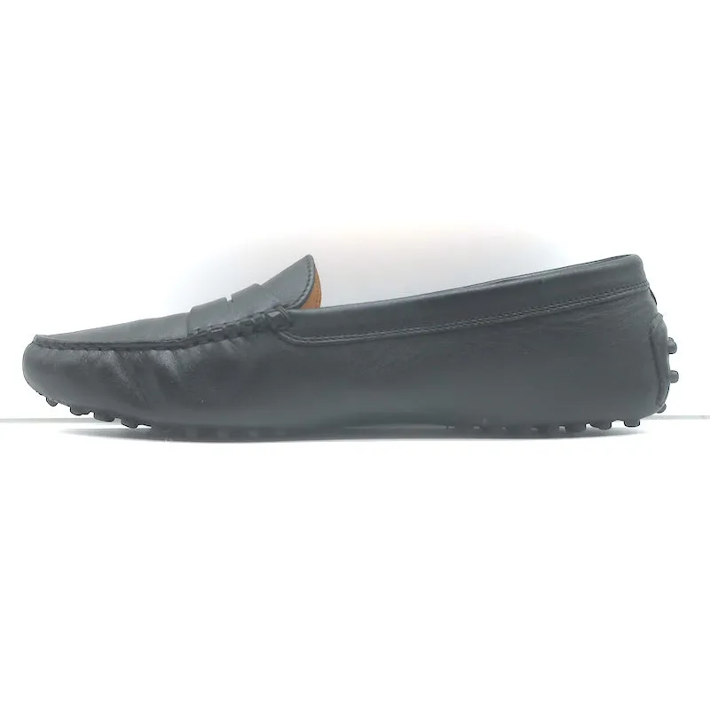 Tod's Gommino Driving Shoes Black Leather Size 39 Flat Penny Loafers