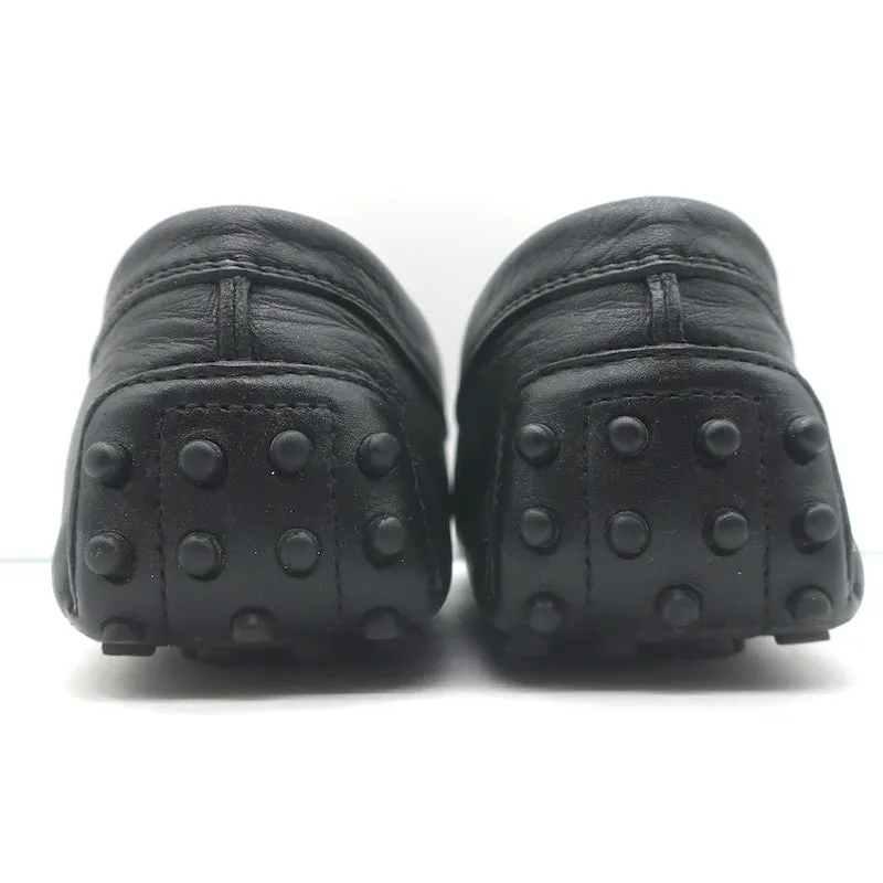 Tod's Gommino Driving Shoes Black Leather Size 39 Flat Penny Loafers