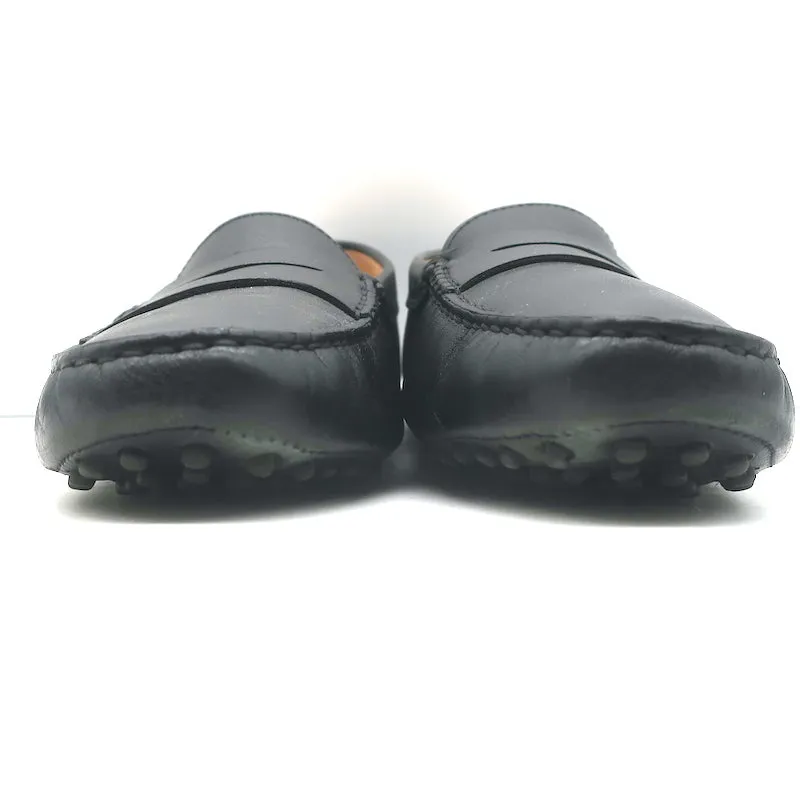 Tod's Gommino Driving Shoes Black Leather Size 39 Flat Penny Loafers