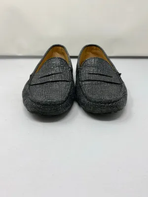 TOD'S Grey and Shiny Silver Driving Shoe