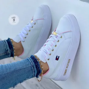 TOMMY HILFIGER® European and American fashion new women's orthopedic round casual shoes