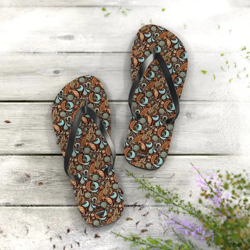 Trendy Paisley Unisex Flip Flops for Summer Vibes