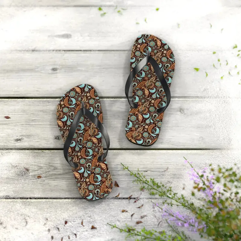 Trendy Paisley Unisex Flip Flops for Summer Vibes