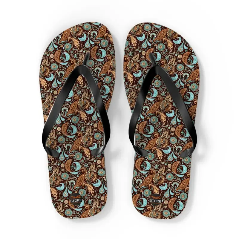 Trendy Paisley Unisex Flip Flops for Summer Vibes