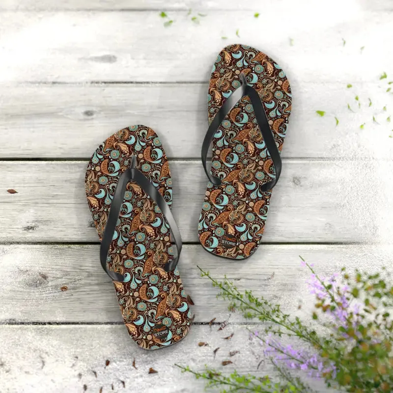 Trendy Paisley Unisex Flip Flops for Summer Vibes