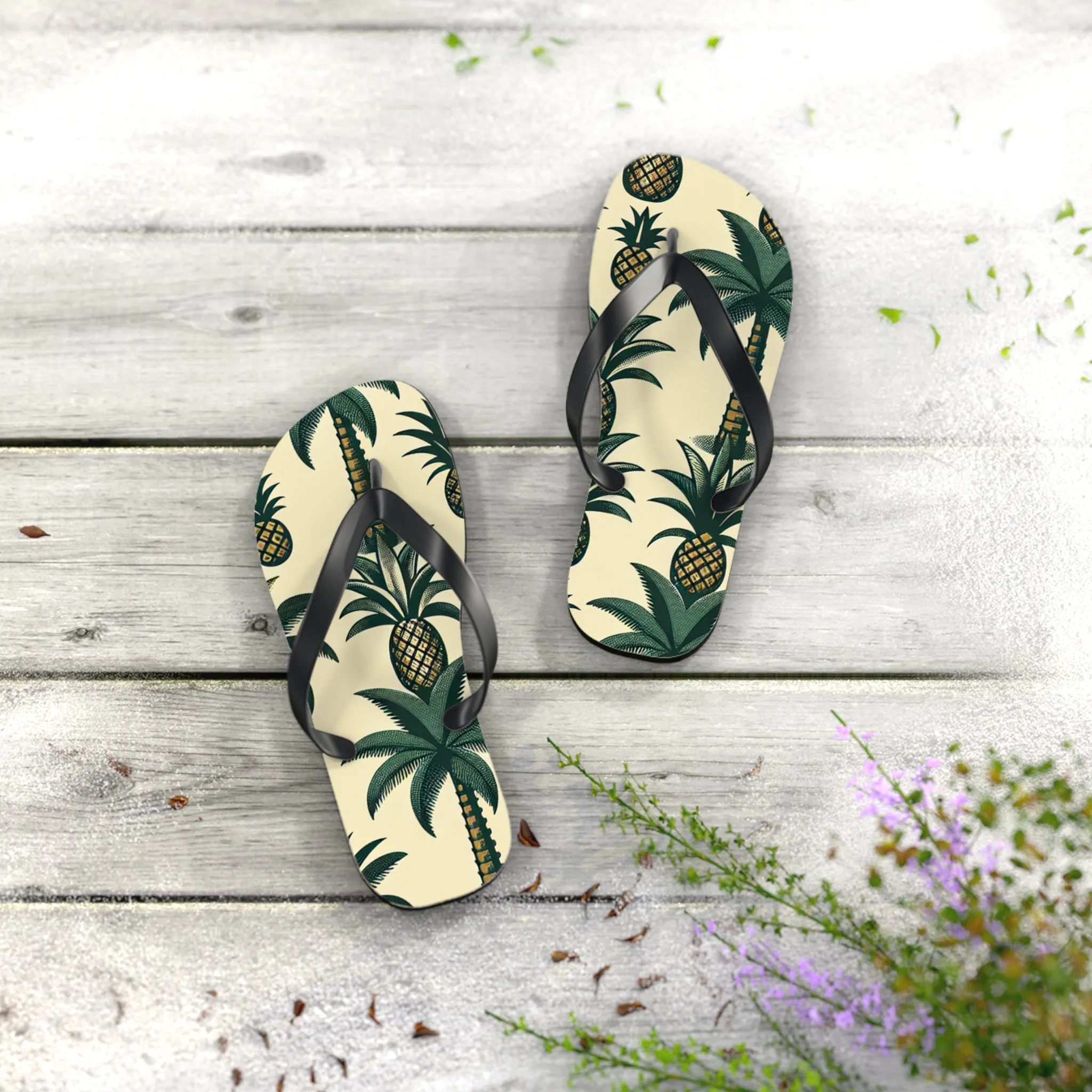 Tropical Pineapple Flip Flops