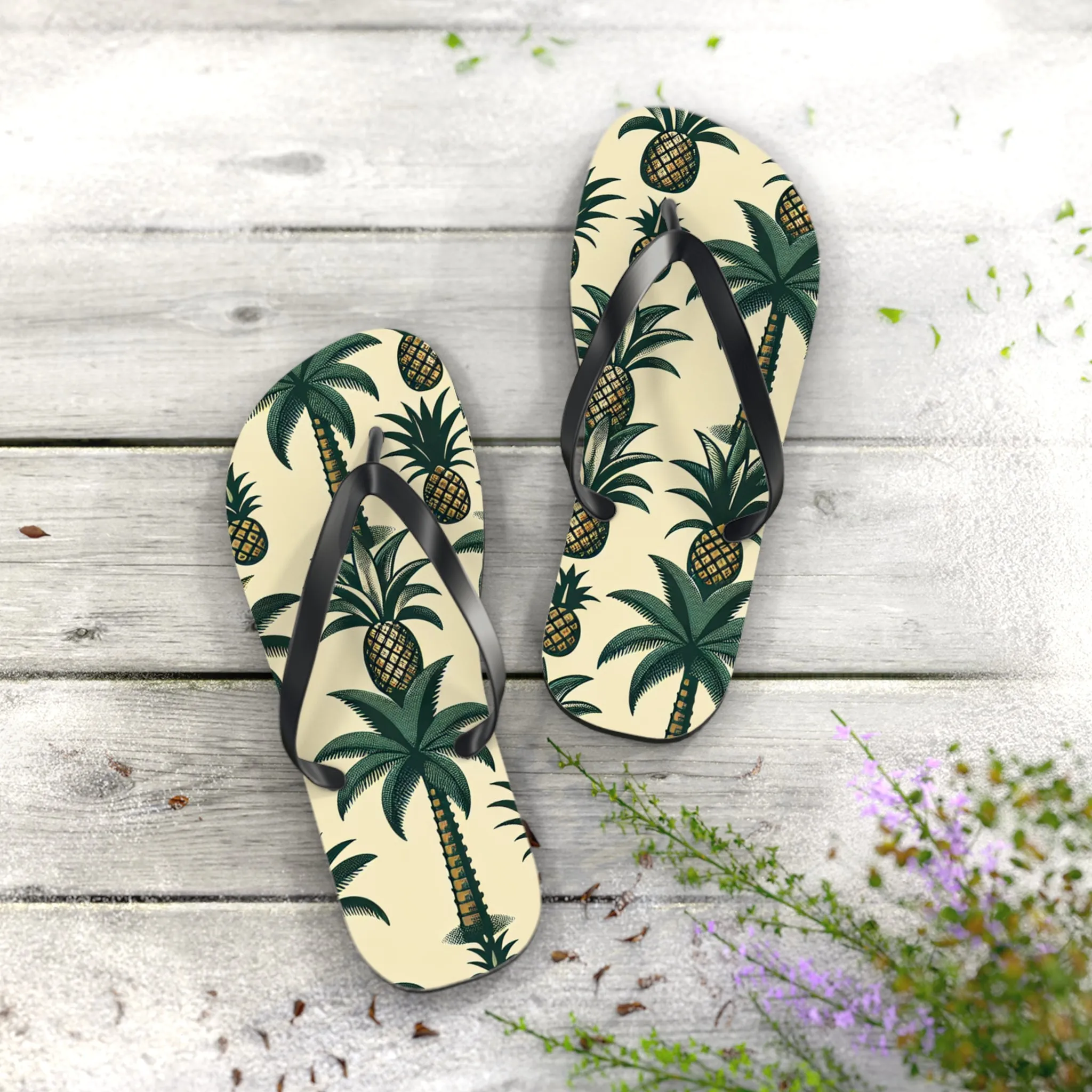 Tropical Pineapple Flip Flops