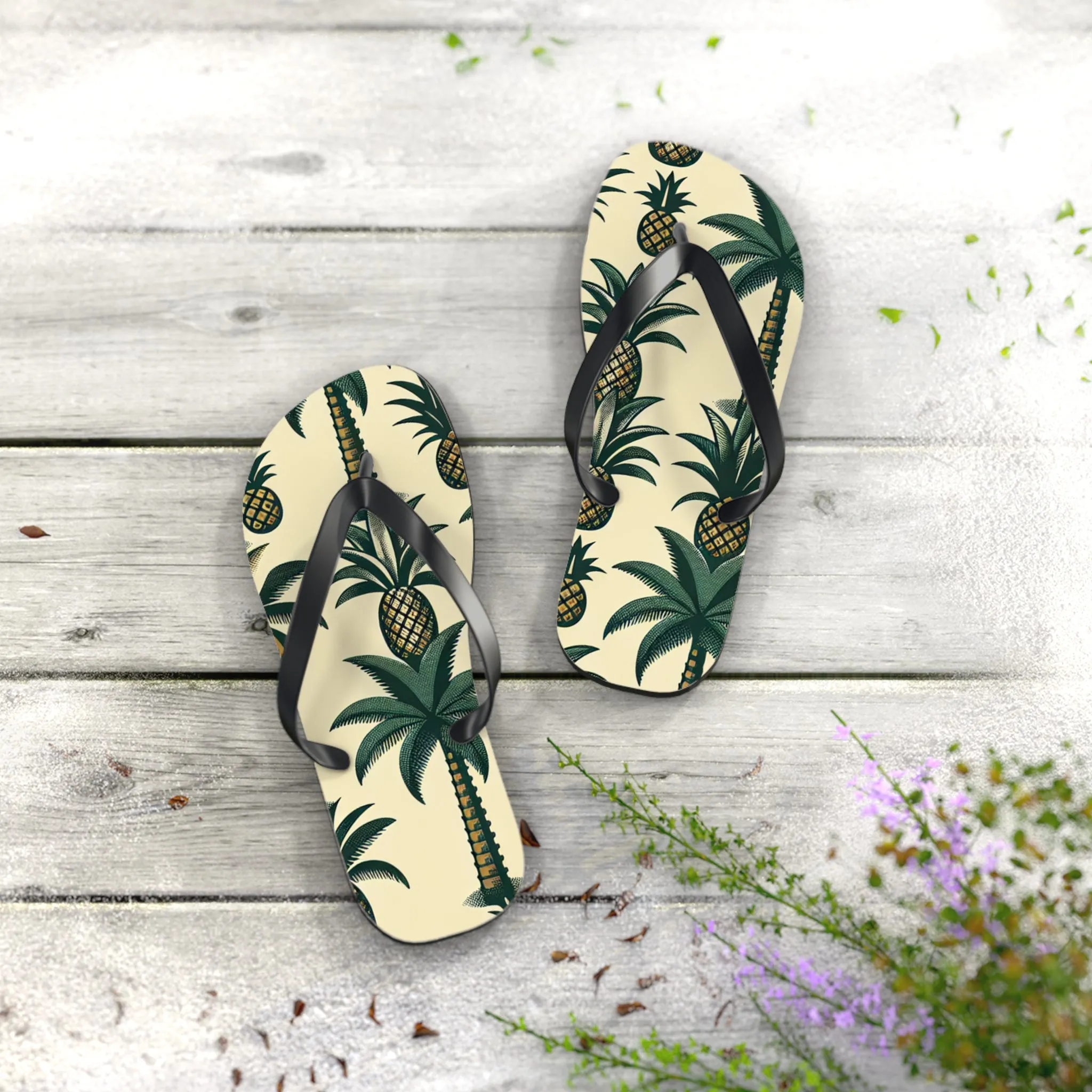 Tropical Pineapple Flip Flops