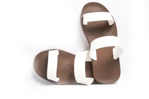 Twin Brown Sole White Strap