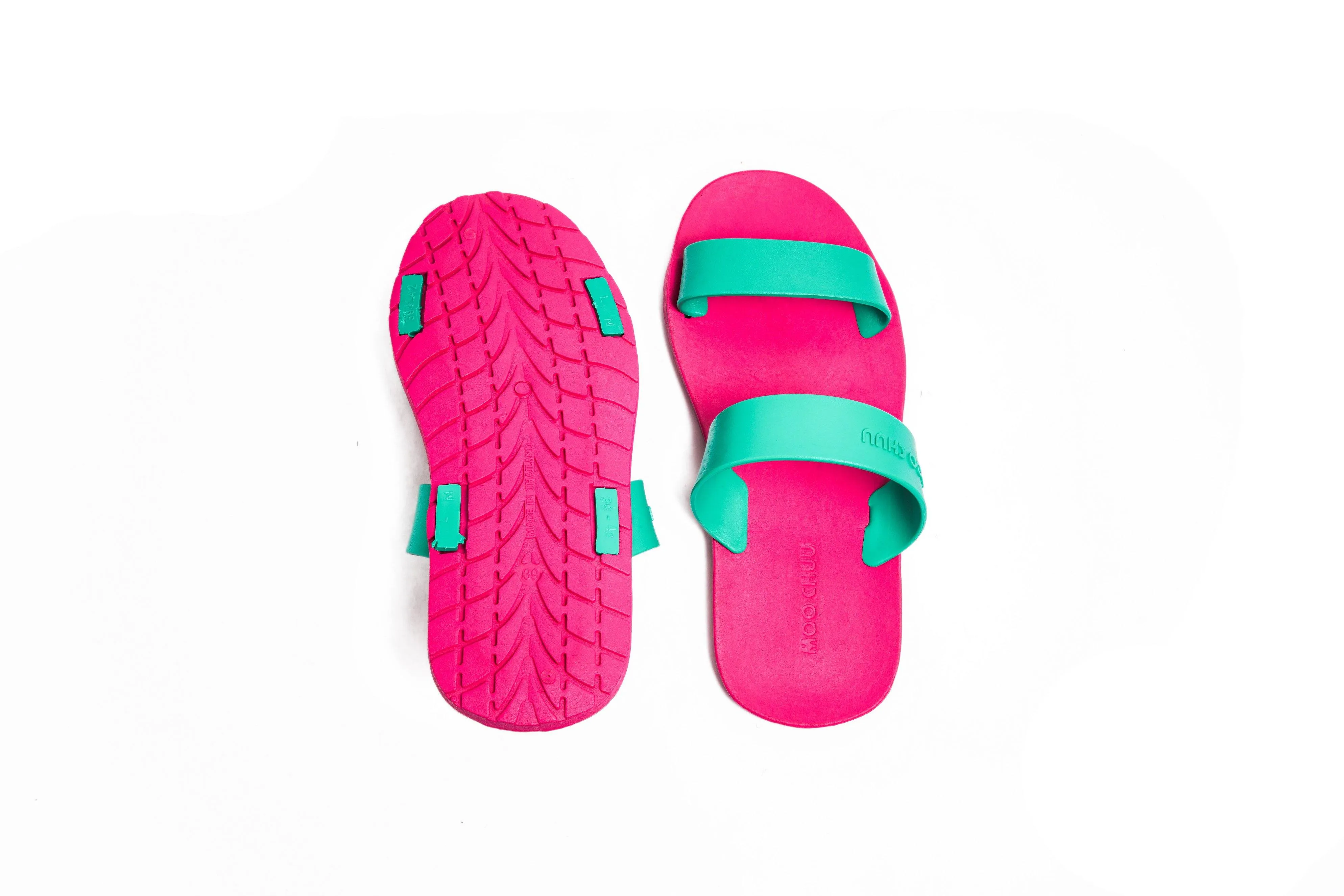 Twin Pink Sole Green Strap