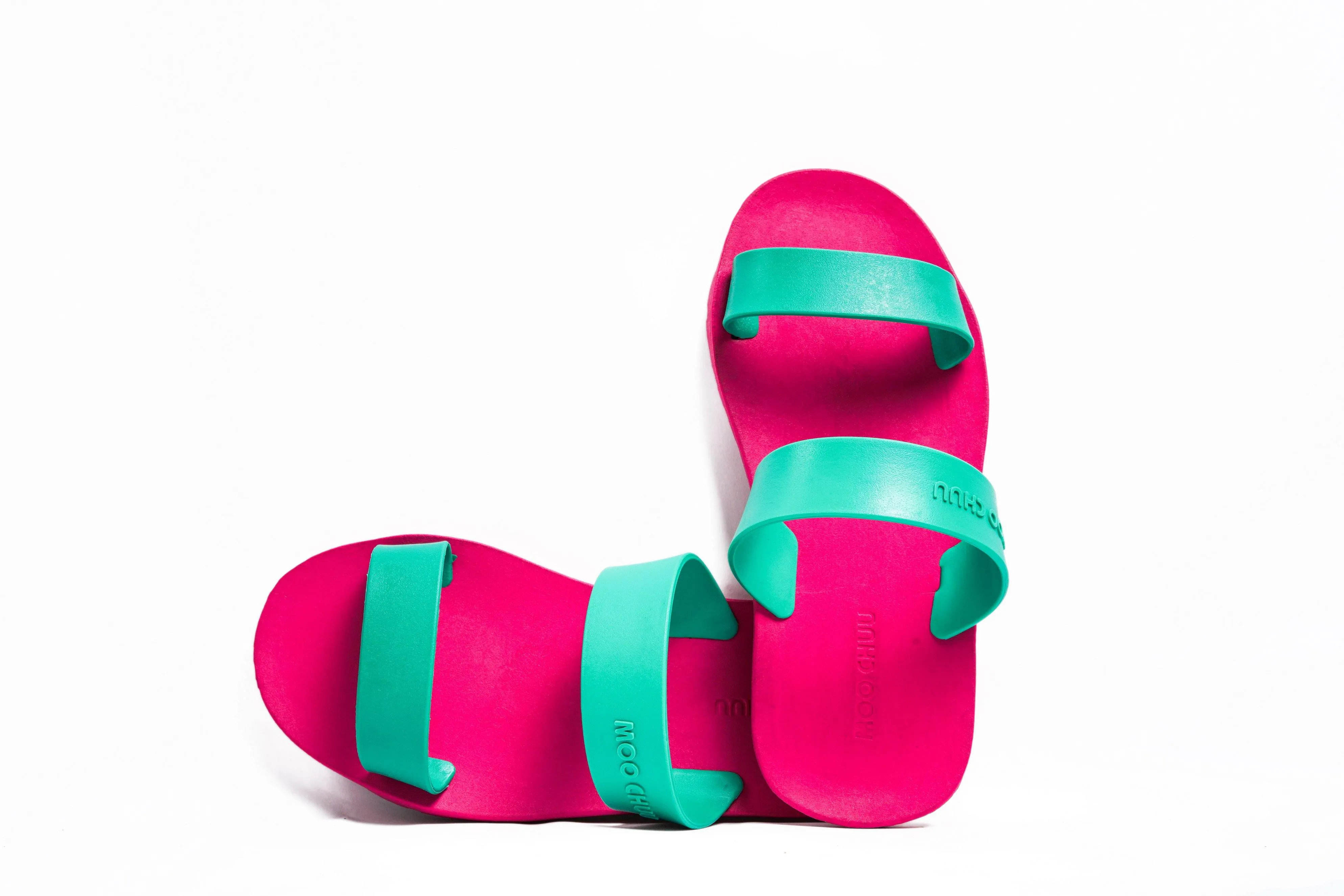 Twin Pink Sole Green Strap