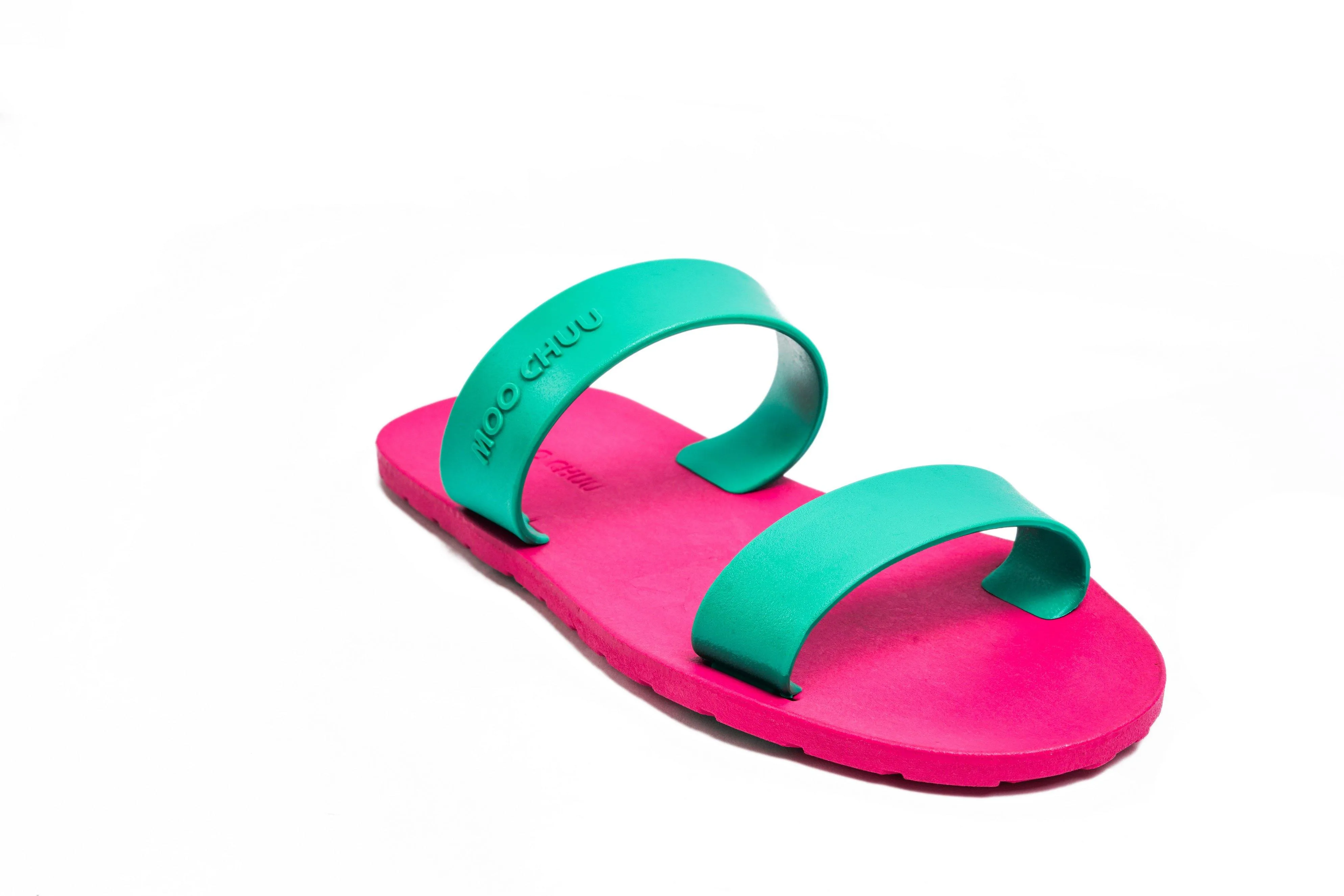 Twin Pink Sole Green Strap