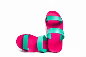 Twin Pink Sole Green Strap