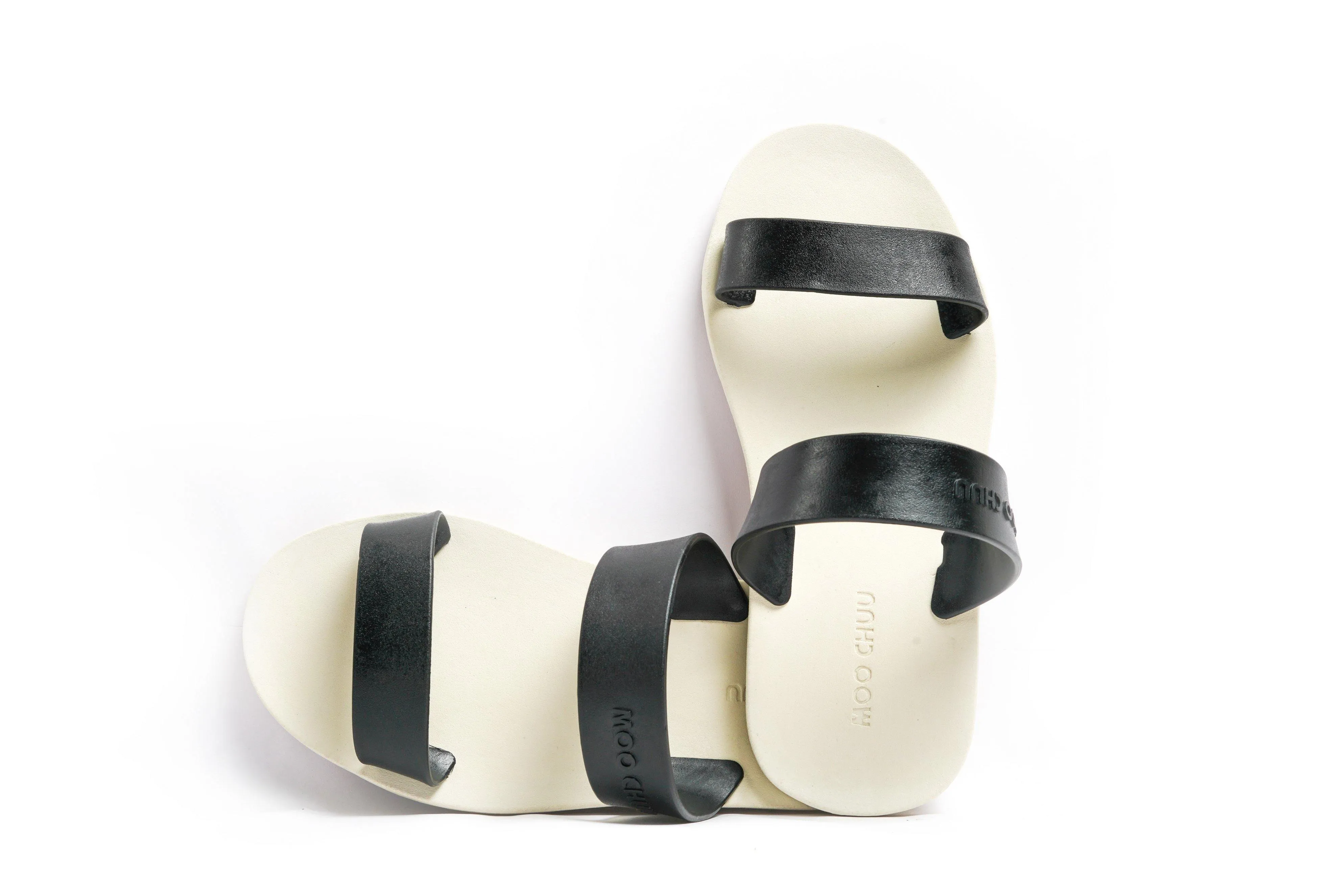 Twin White Sole Black Strap