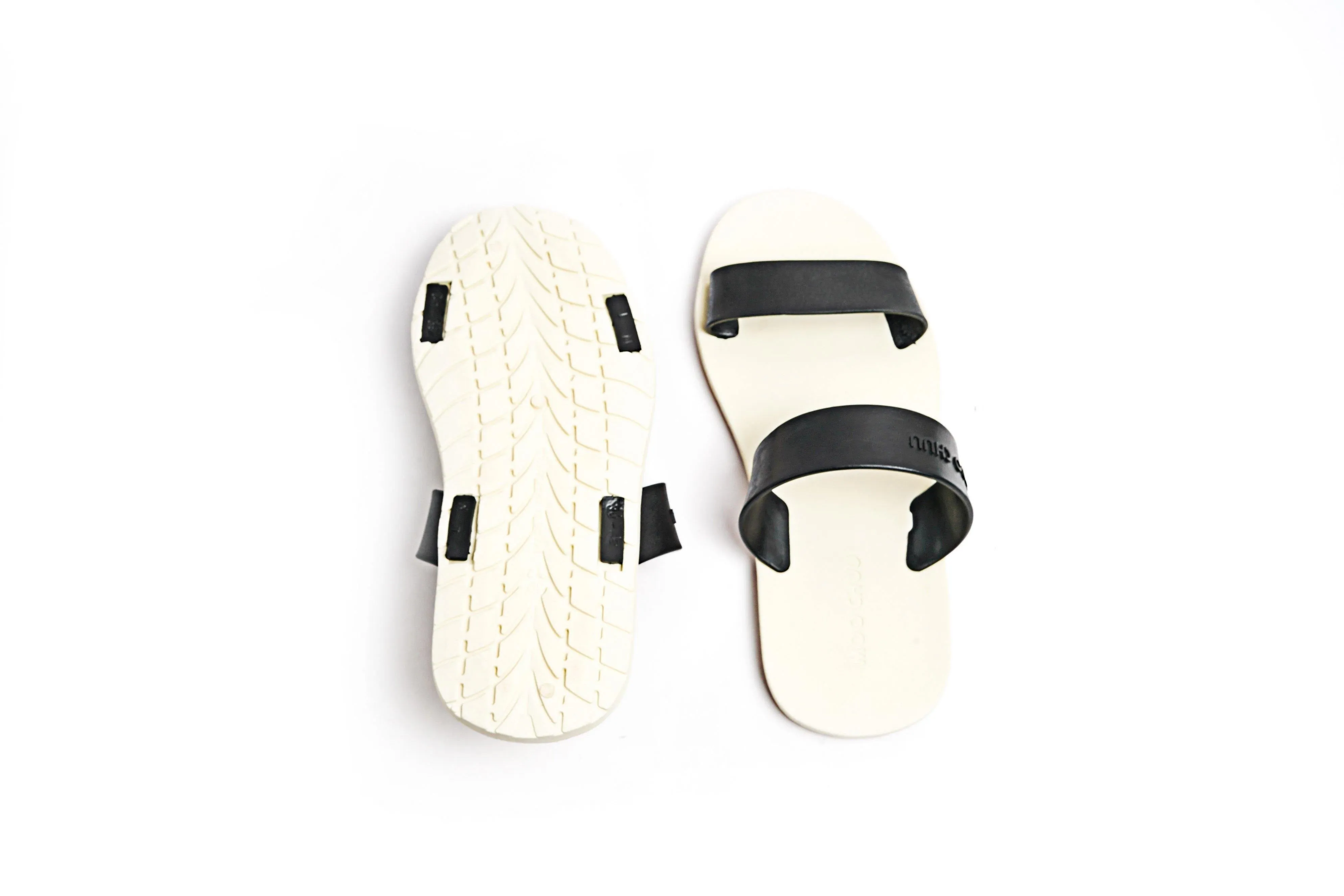 Twin White Sole Black Strap