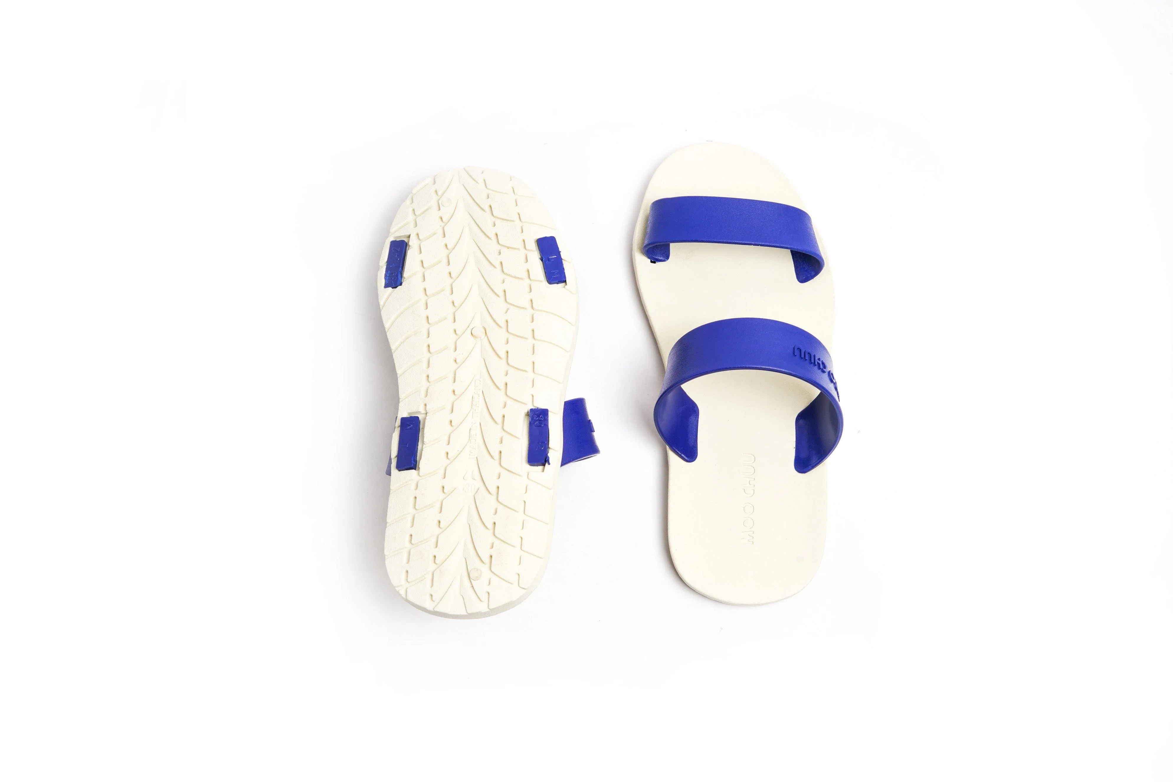 Twin White Sole Blue Strap