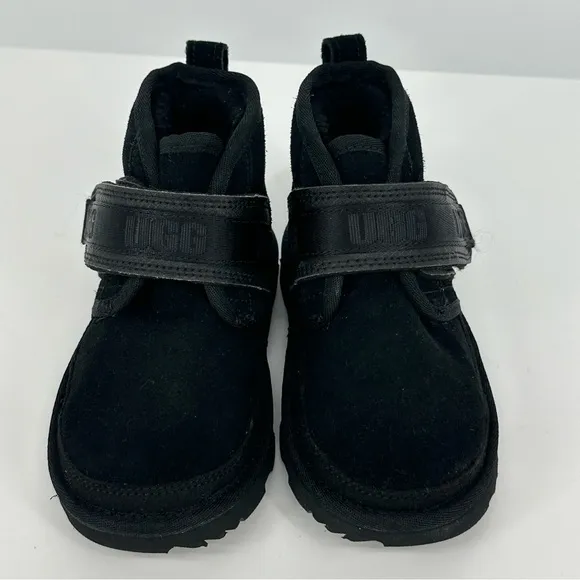 Ugg Nuemel Snapback Chukka Plush Boots Black #1130757T Toddler Boys Size 10 NWOT