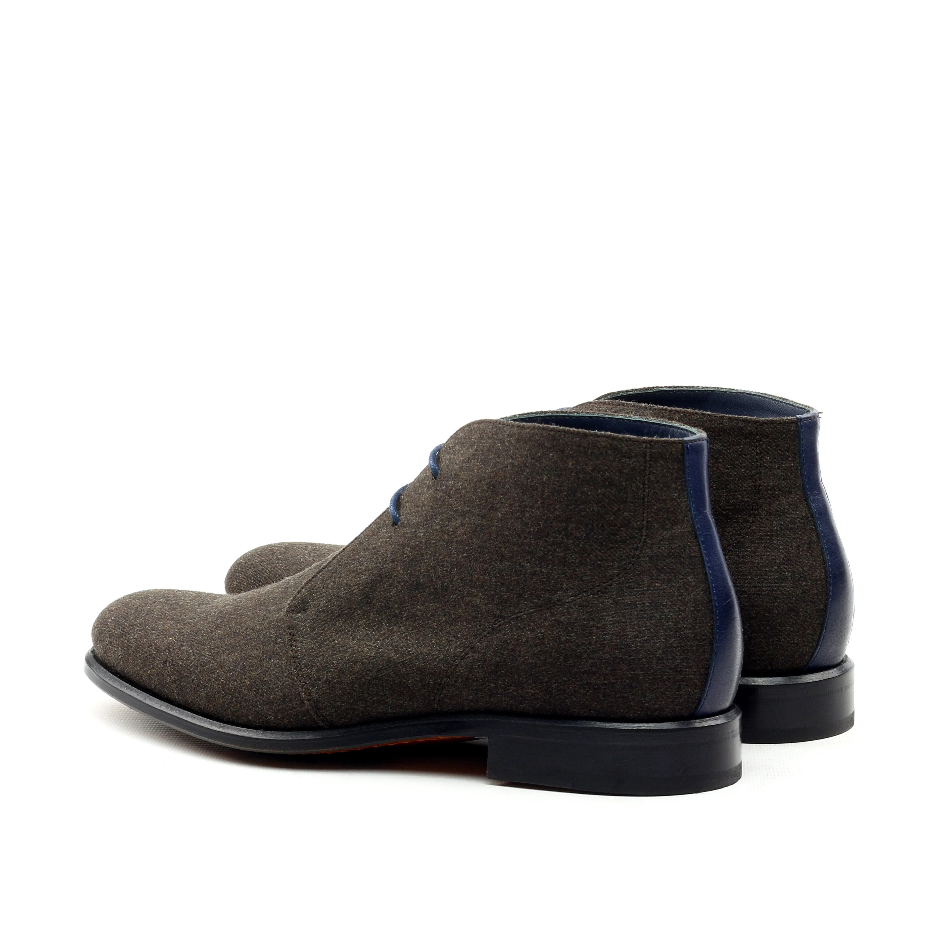 Unique Handcrafted Flannel Brown Chukka Boot