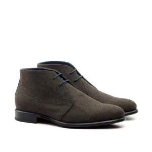 Unique Handcrafted Flannel Brown Chukka Boot