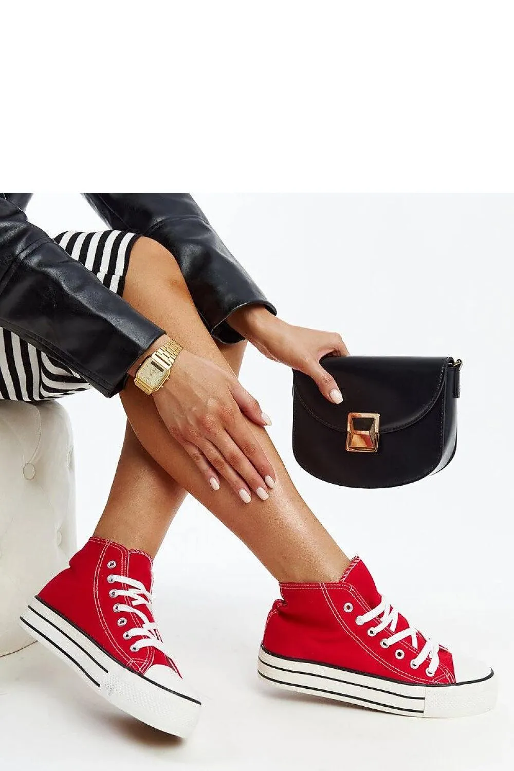 Urban Style Leopard Print High-Top Sneakers with Thick Rubber Sole
