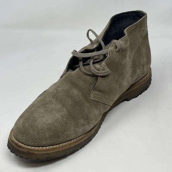 Vince Chukka Boots Mens 10 M Tan Brown Suede Crepe Sole Ankle Made In Italy