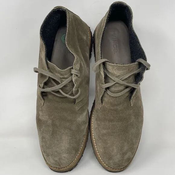 Vince Chukka Boots Mens 10 M Tan Brown Suede Crepe Sole Ankle Made In Italy