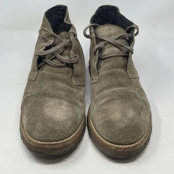 Vince Chukka Boots Mens 10 M Tan Brown Suede Crepe Sole Ankle Made In Italy