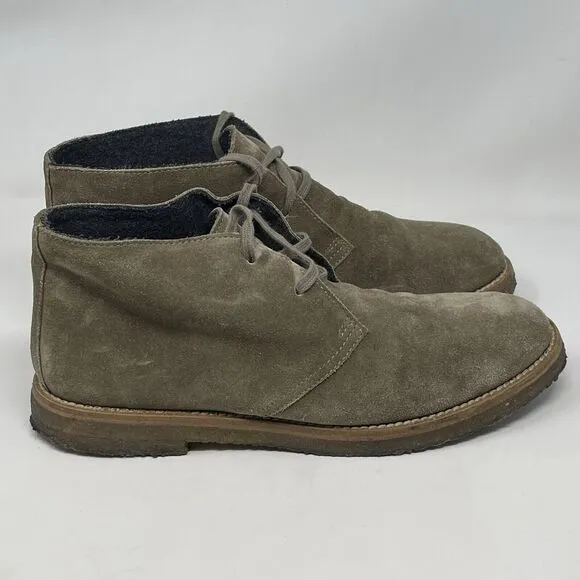 Vince Chukka Boots Mens 10 M Tan Brown Suede Crepe Sole Ankle Made In Italy