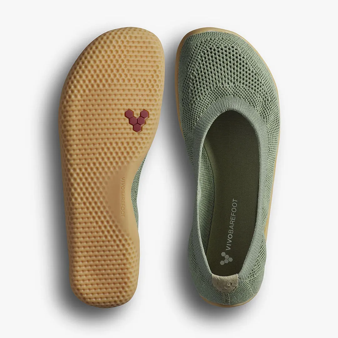 Vivobarefoot - Asana Yin Ballerina Knit - Dusty Green - Women's