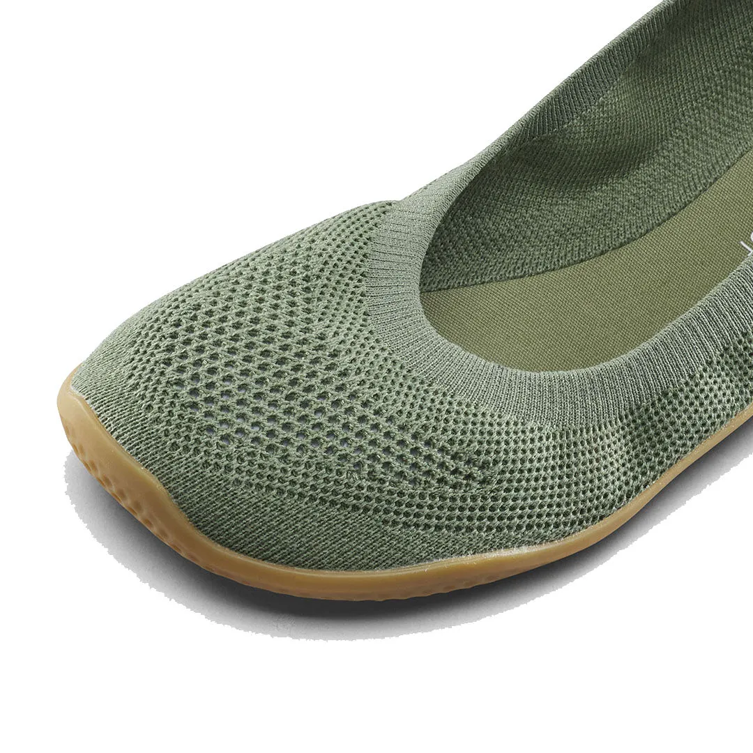 Vivobarefoot - Asana Yin Ballerina Knit - Dusty Green - Women's