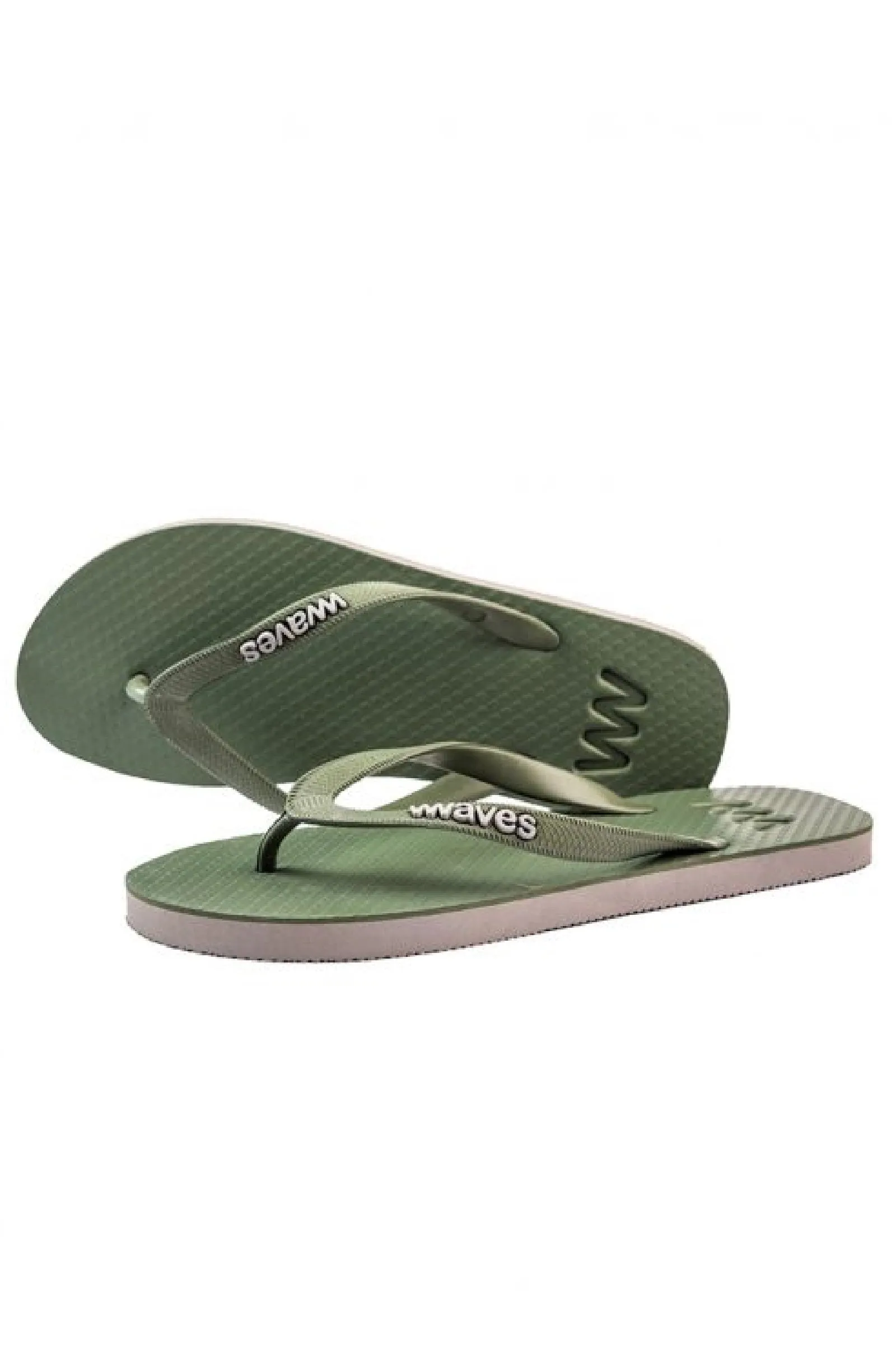 WAVES Men Two Tone Khaki Grey Flip Flops