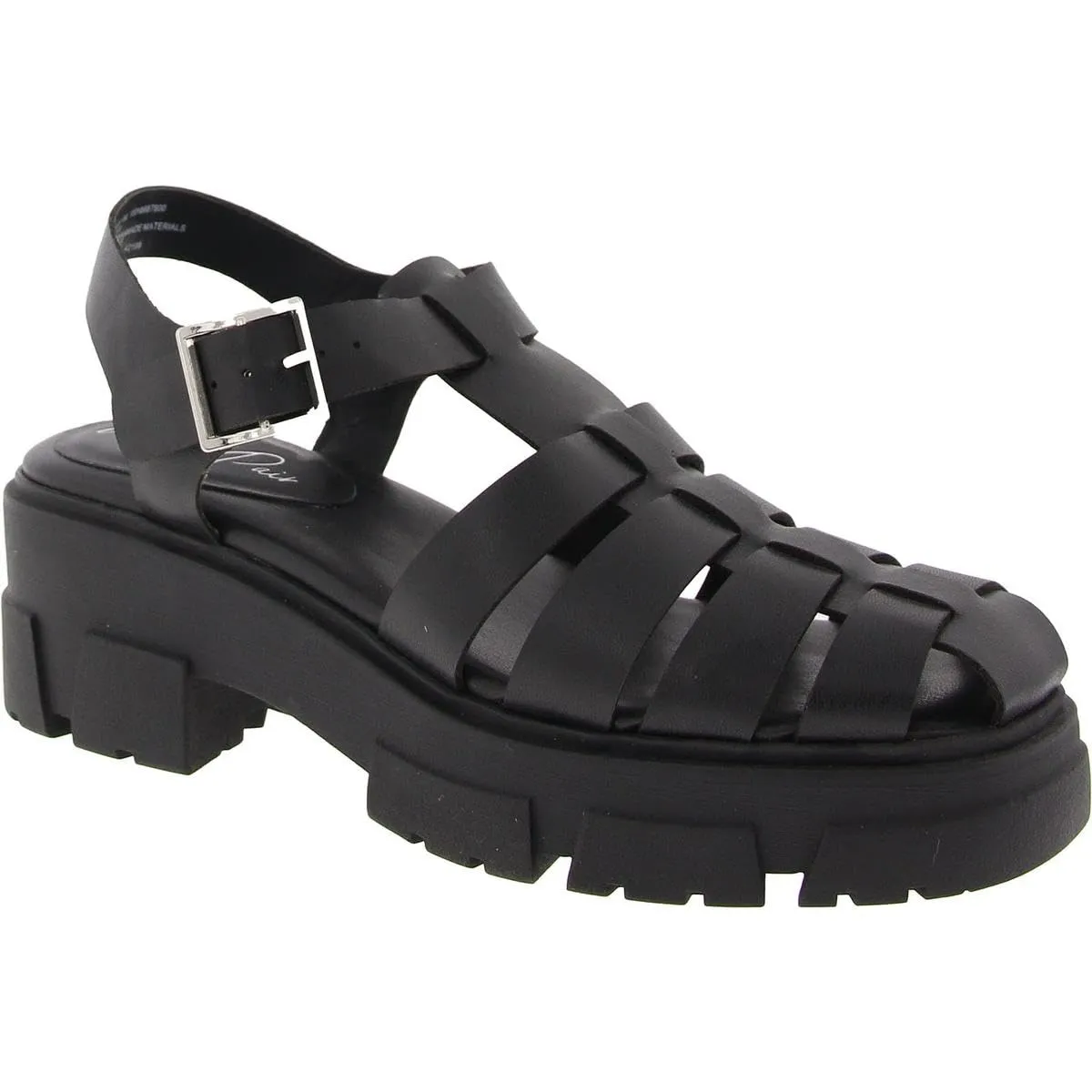 Wild Pair Womens Heraa Strappy Fisherman Sandals Black 8.5 Medium (B,M)