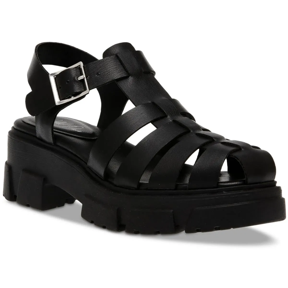 Wild Pair Womens Heraa Strappy Fisherman Sandals Black 8.5 Medium (B,M)