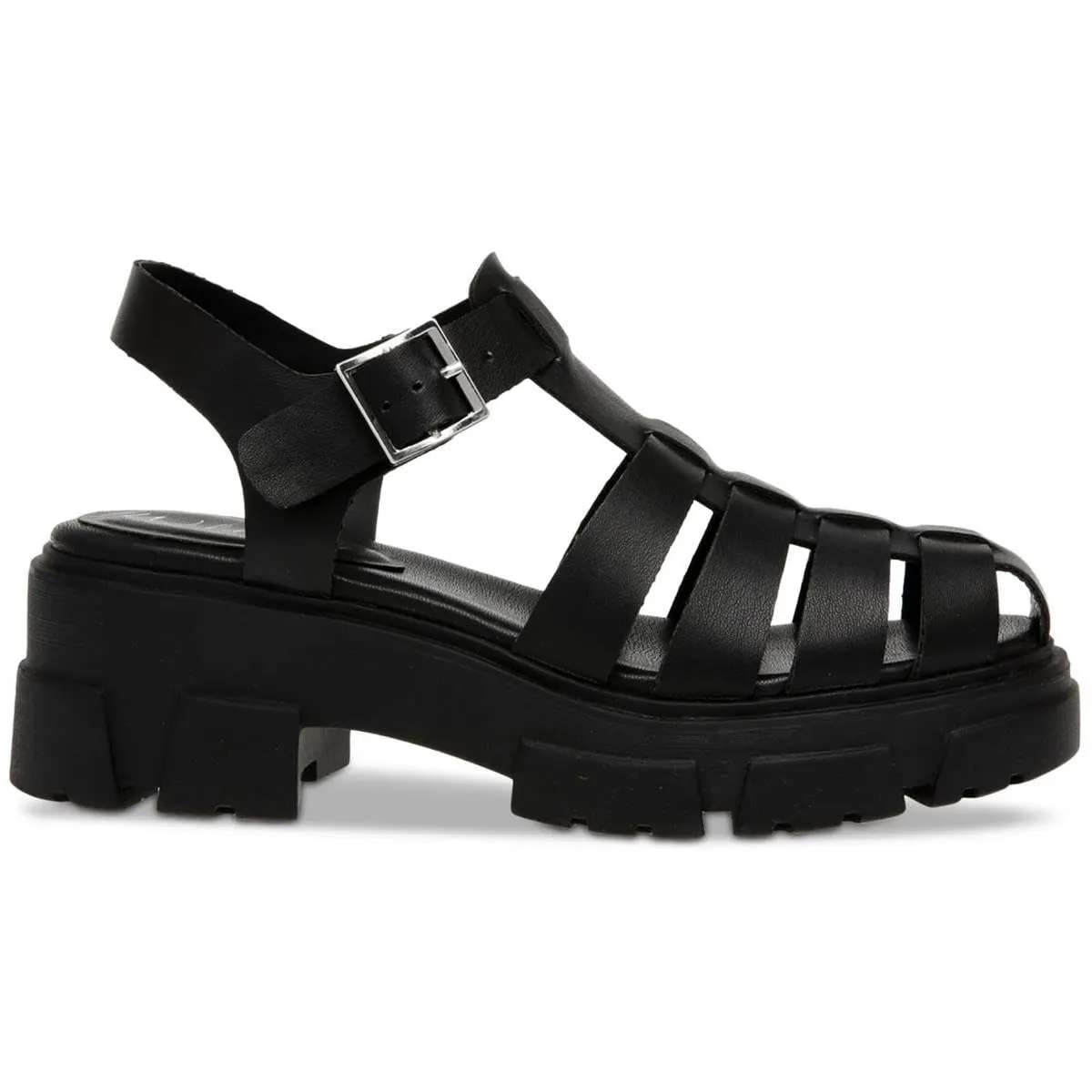 Wild Pair Womens Heraa Strappy Fisherman Sandals Black 8.5 Medium (B,M)