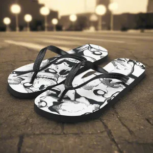 WildSage Skull Print Flip-Flops for Unique Style