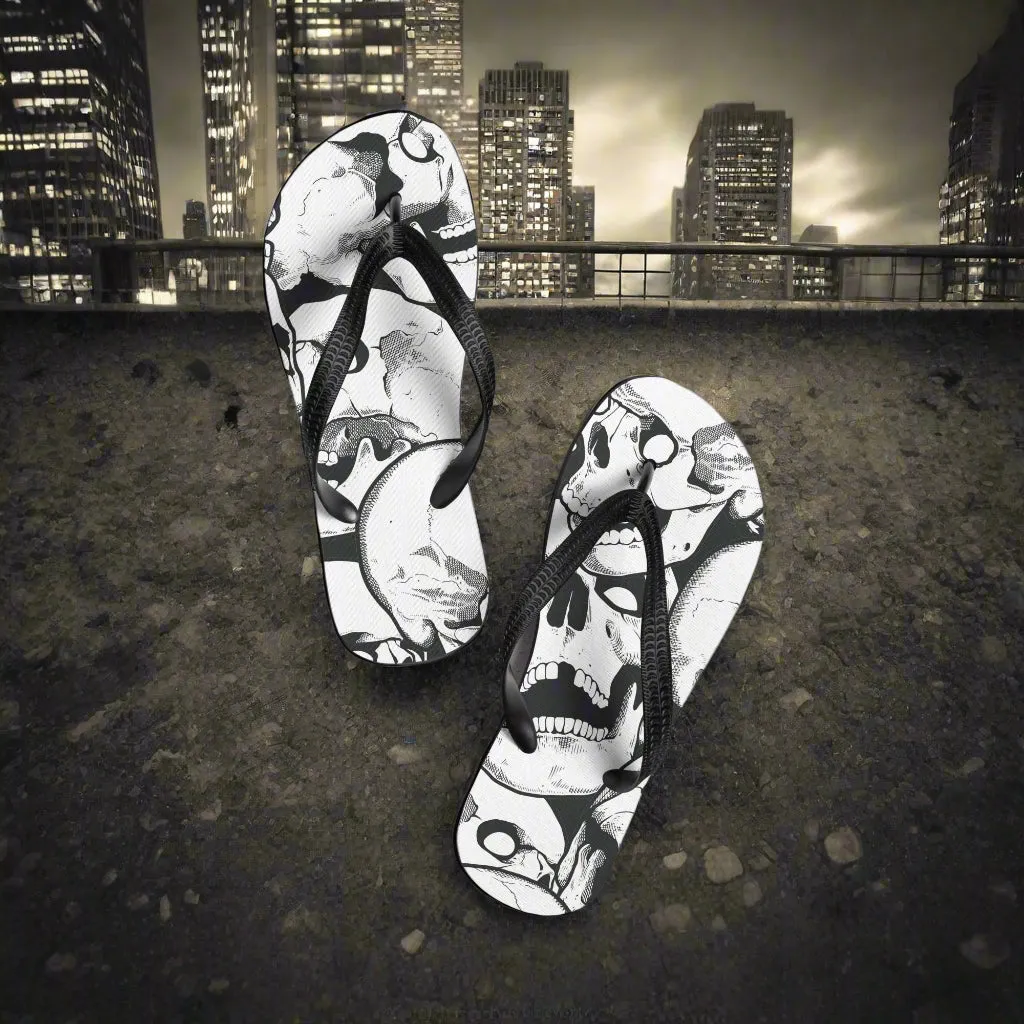 WildSage Skull Print Flip-Flops for Unique Style
