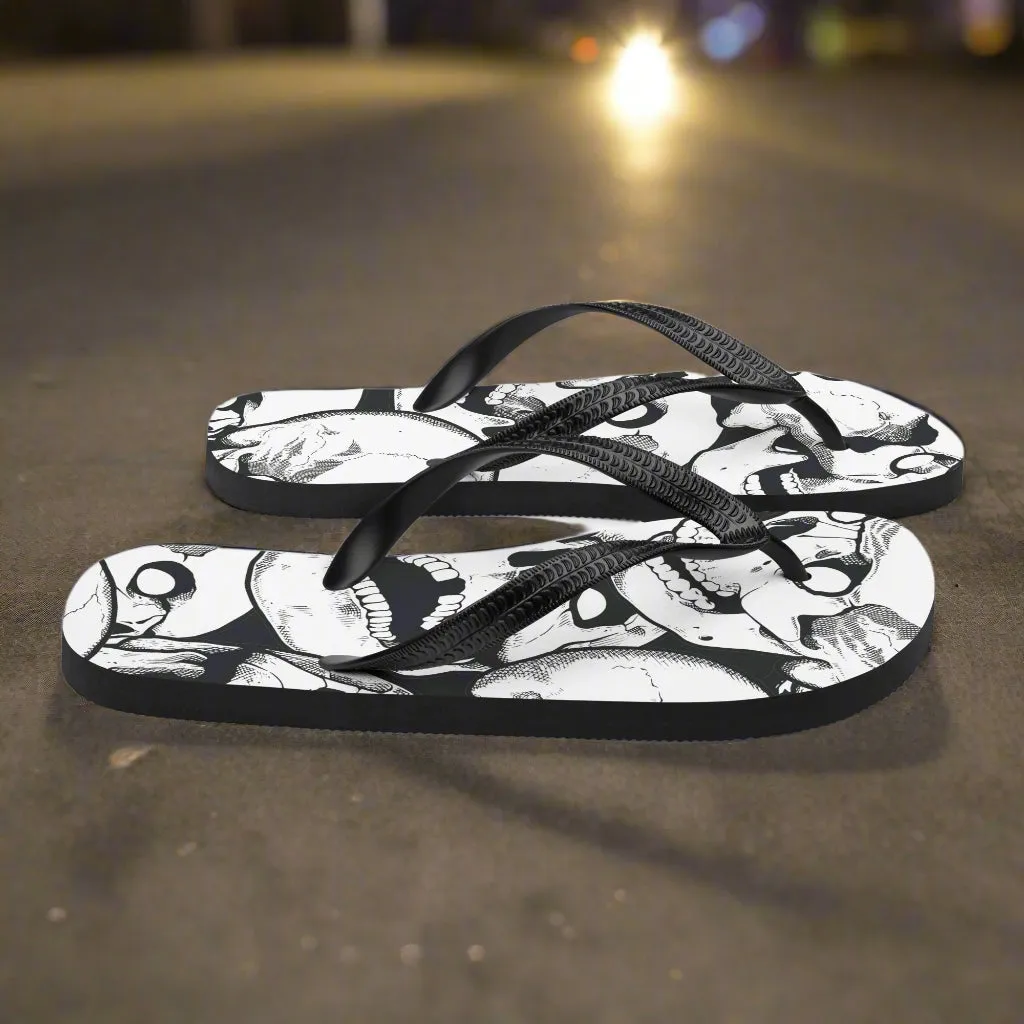 WildSage Skull Print Flip-Flops for Unique Style