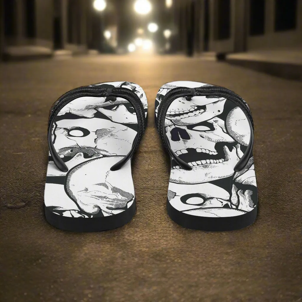 WildSage Skull Print Flip-Flops for Unique Style