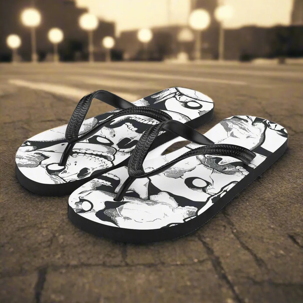 WildSage Skull Print Flip-Flops for Unique Style
