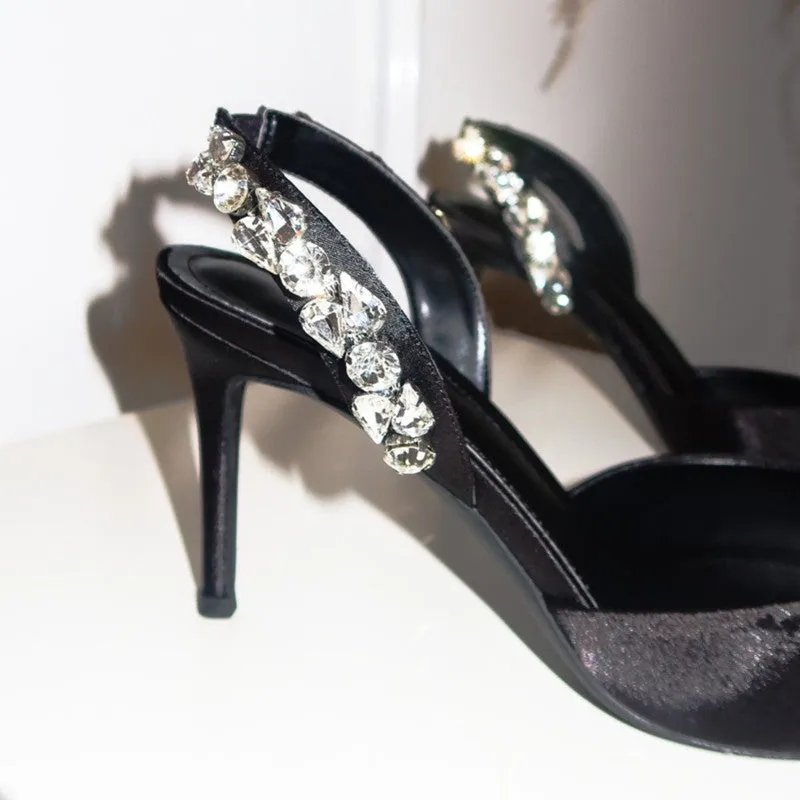Women Sexy Rhinestone Fairy Sandals with High Heels
