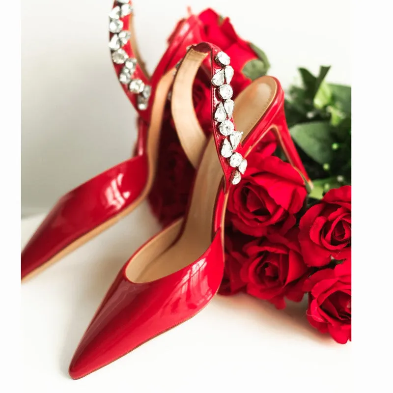 Women Sexy Rhinestone Fairy Sandals with High Heels