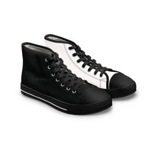 Women's Black & White Mismatched High Top Sneakers
