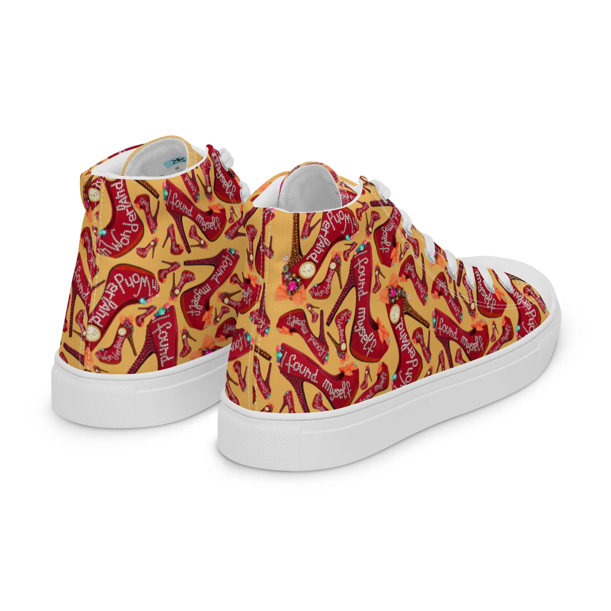 Women’s high top canvas shoes 'Down the rabbit hole'