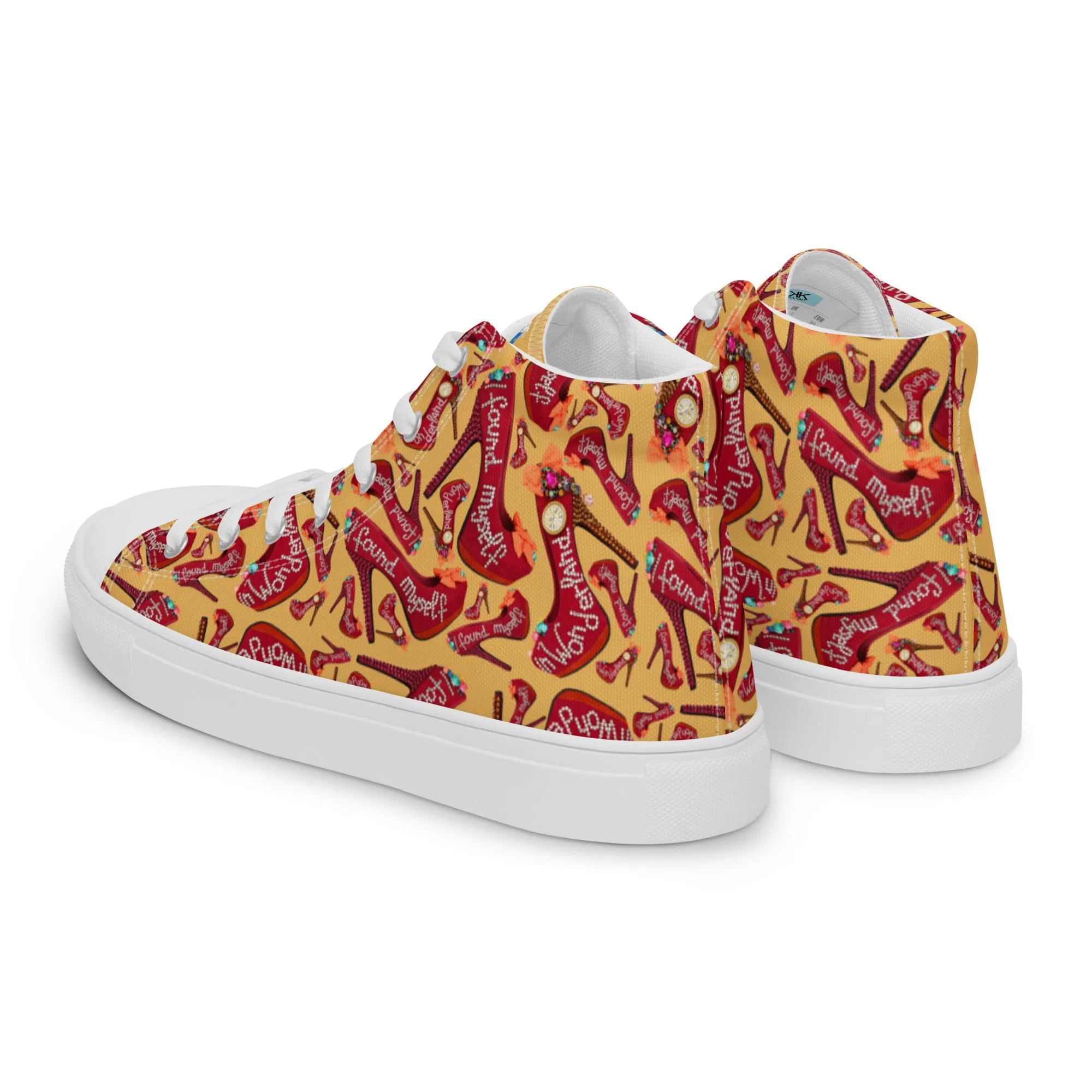 Women’s high top canvas shoes 'Down the rabbit hole'