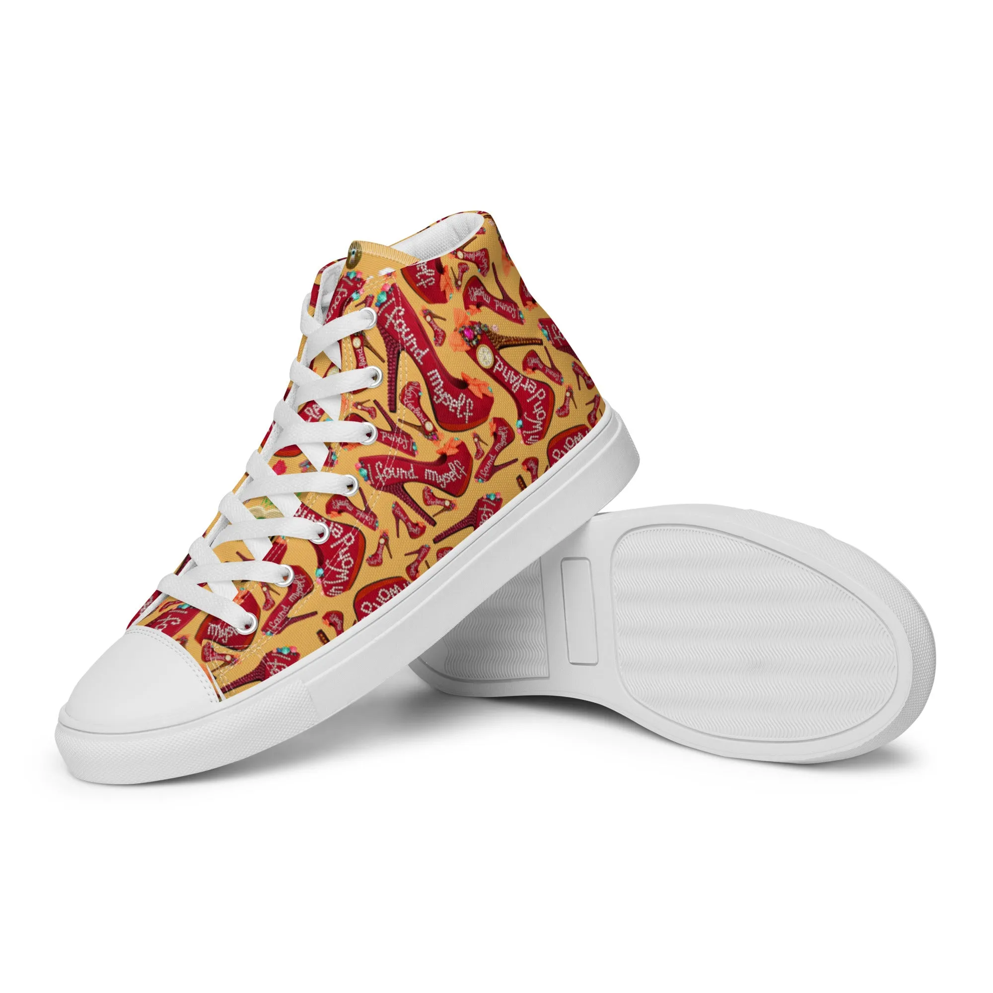 Women’s high top canvas shoes 'Down the rabbit hole'
