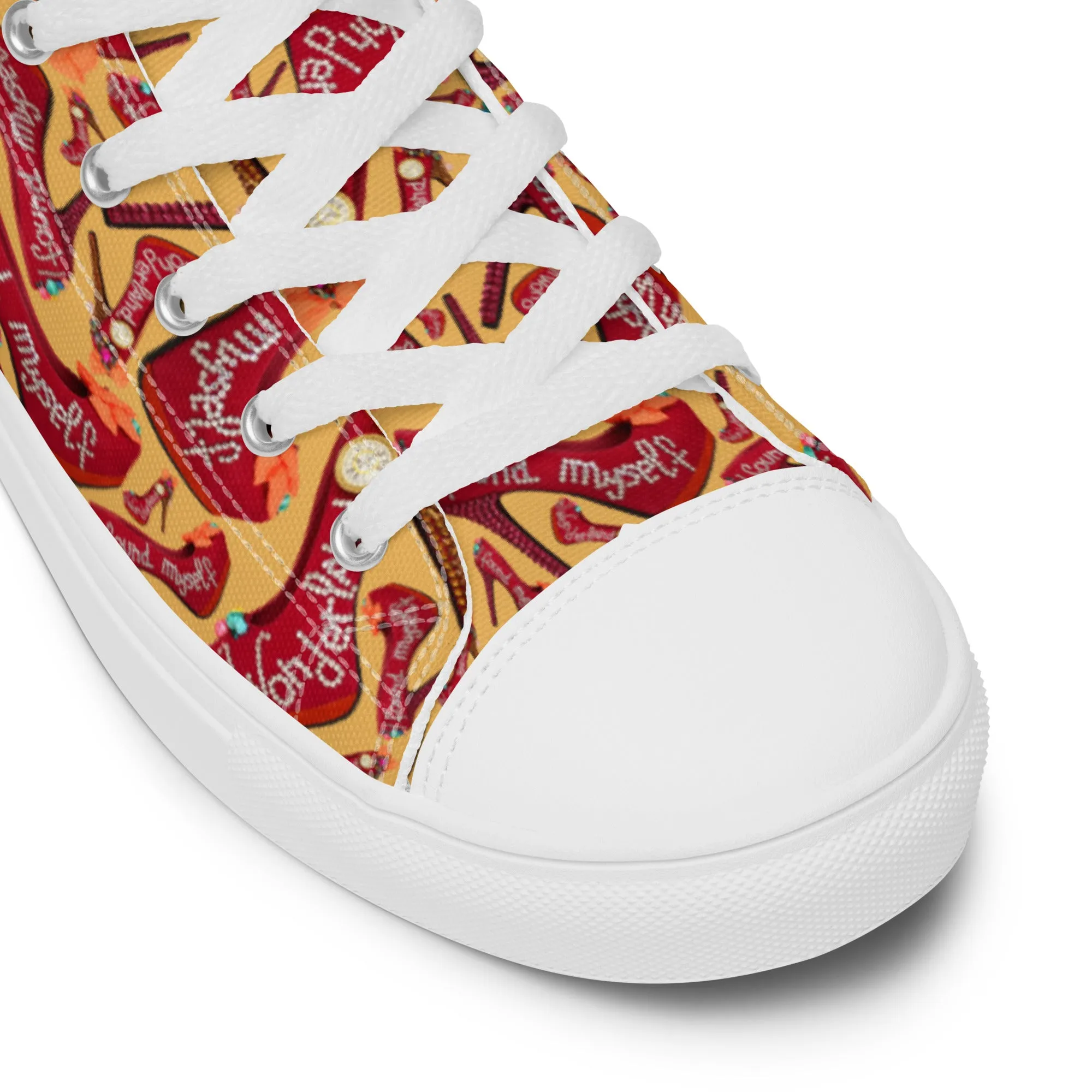 Women’s high top canvas shoes 'Down the rabbit hole'