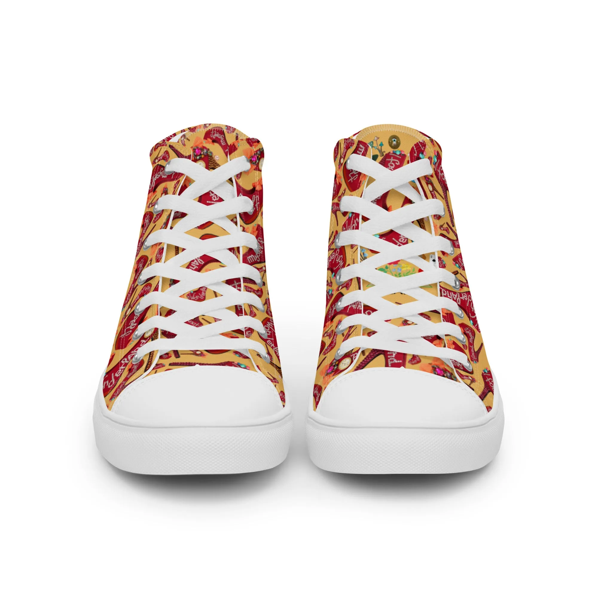 Women’s high top canvas shoes 'Down the rabbit hole'