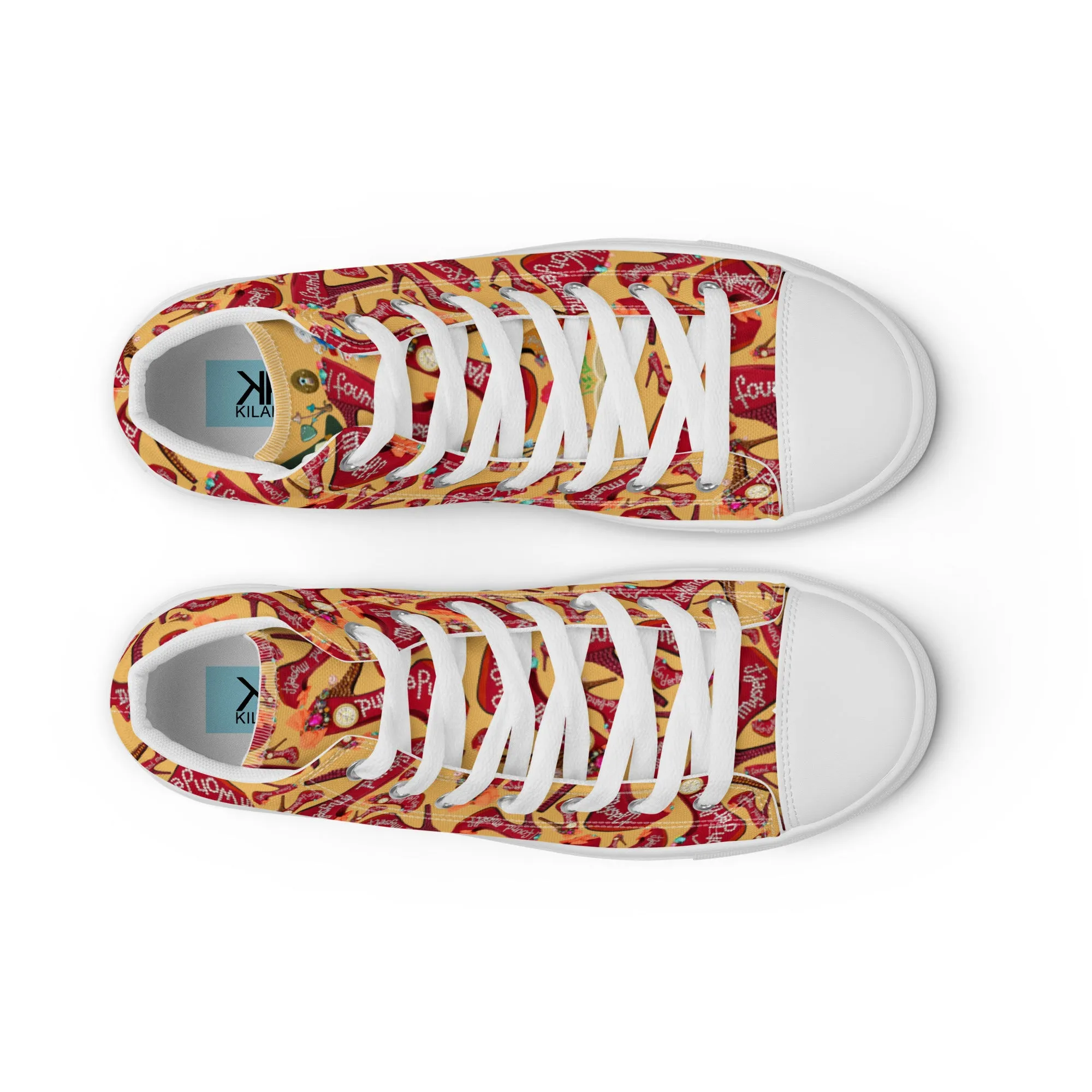 Women’s high top canvas shoes 'Down the rabbit hole'